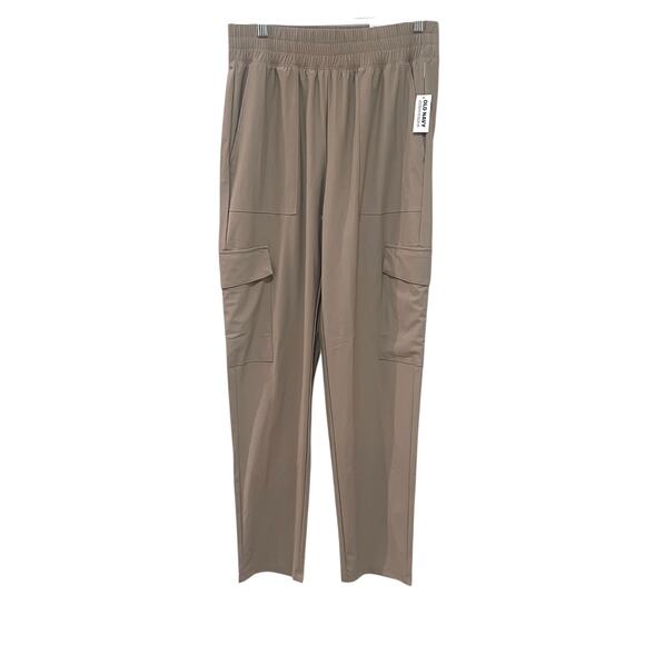 NEW Old Navy SleekTech Go-Dry Cargo Pants Tapered Beige Womens Small Tall - Picture 2 of 10